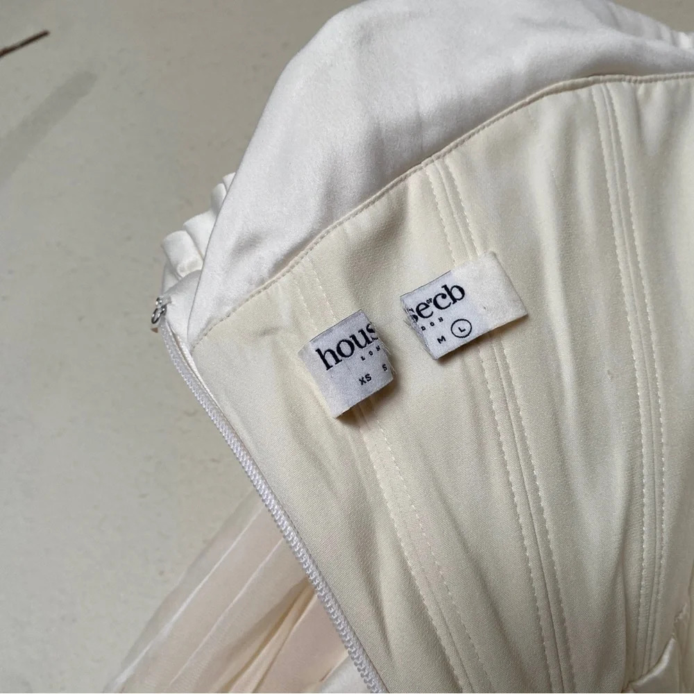 House of CB 'Beau' Ivory Draped Corset Dress NWOT size‎ L - Picture 6 of 16